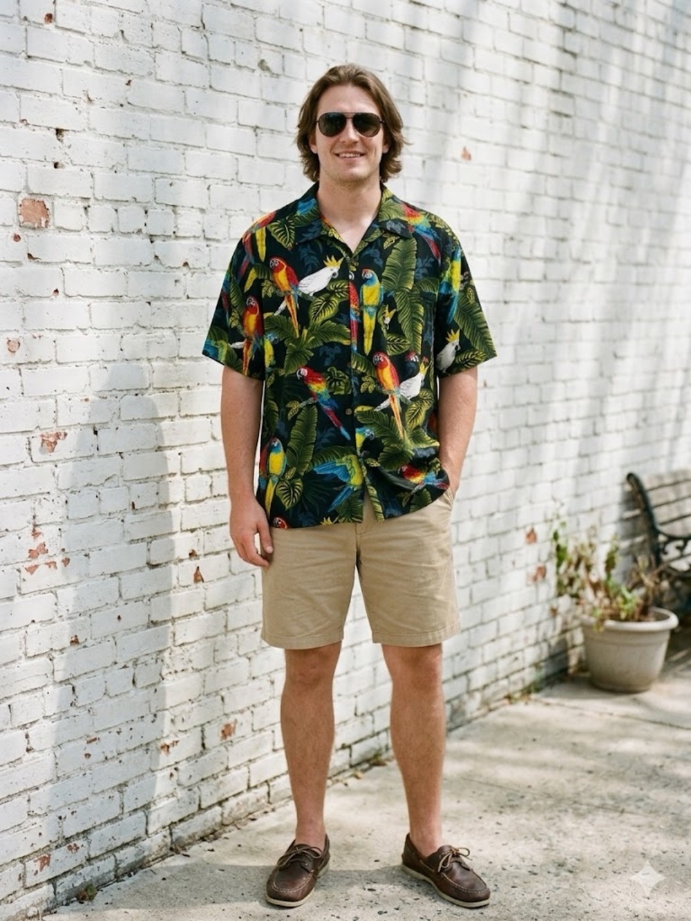 Vintage Bill Blass Hawaiian Shirt Toucan Tropical Button Up Men’s Size Large 90s
